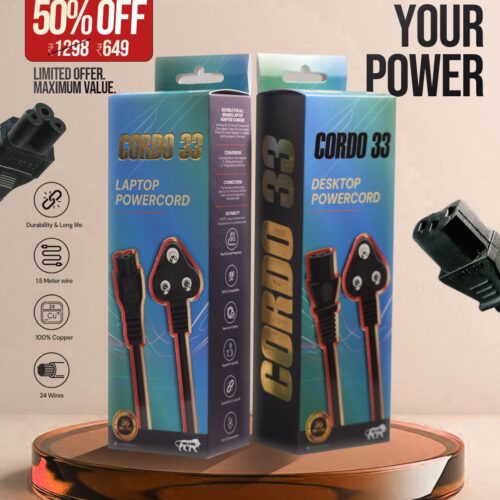 Desktop & Laptop Power Cord Combo